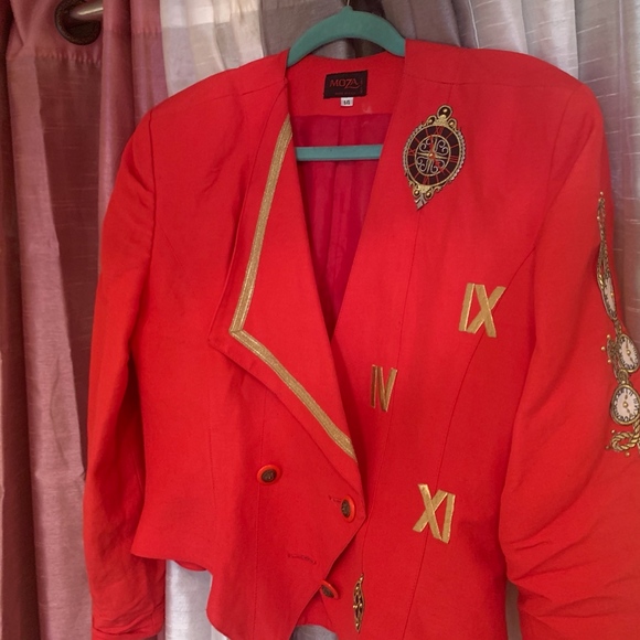 Vintage Red Navy style blazer - Picture 3 of 5
